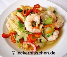 Pak Choi mit Garnelen