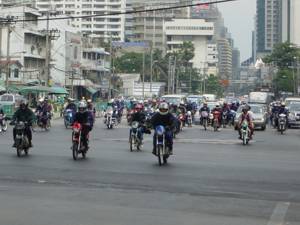 Motorrad fahren in Bangkok