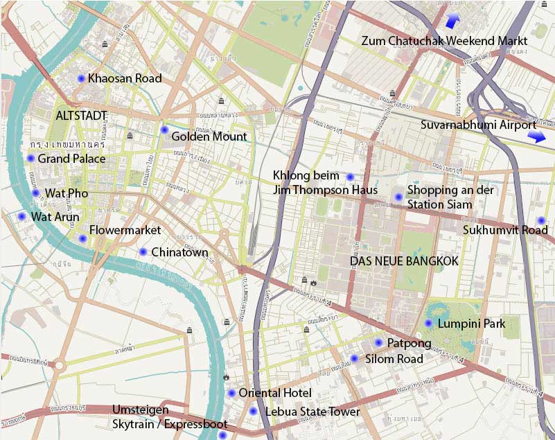 Bangkok Sehenswürdigkeiten Karte